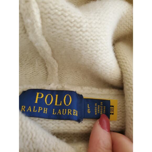 Polo Ralph Lauren wool blend knit Ski Bear Hoodie Boys Large - Picture 5 of 9